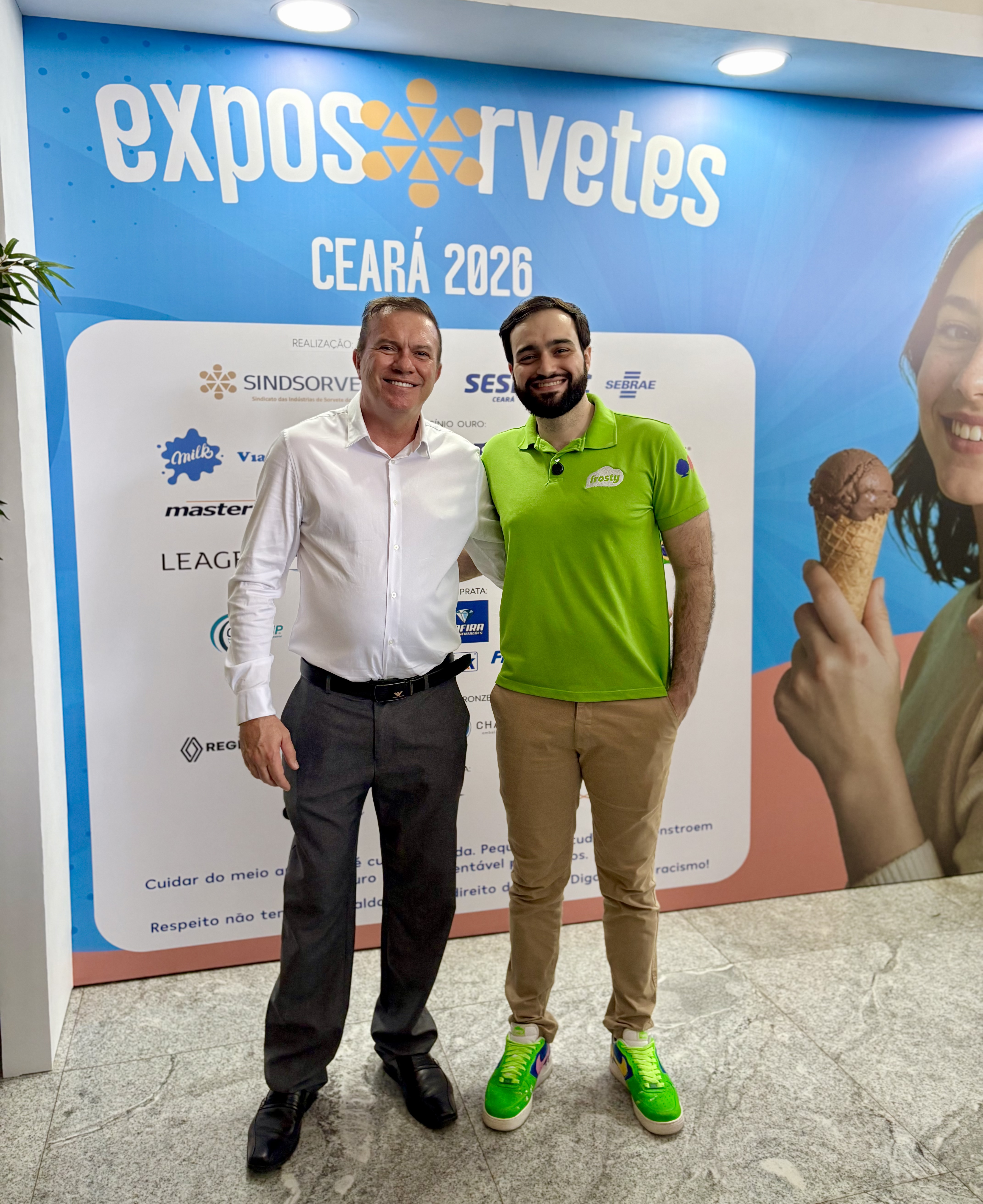 Edgard Segantini Júnior, presidente do Sindicato das Indústrias de Sorvetes do Estado do Ceará, e Edgard Filipe Segantini, CEO da Frosty